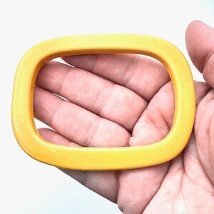 Vintage Bakelite Women's Bangle Bracelet Retro Rectangular Shape Yellow